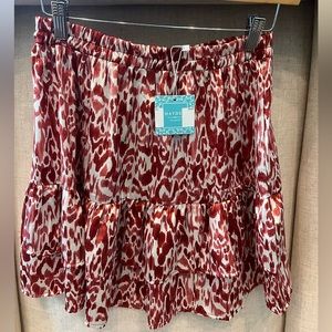 Hayden layered ruffle skirt- rust color and cream